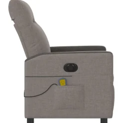 vidaXL Sillas-Sillón reclinable de masaje eléctrico tela gris taupe