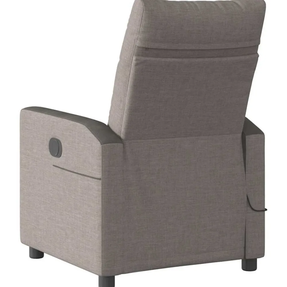 vidaXL Sillas-Sillón reclinable de masaje eléctrico tela gris taupe