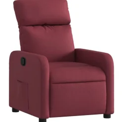vidaXL Sillón reclinable de tela rojo tinto Rojo vino tinto Discount