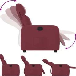 vidaXL Sillón reclinable de tela rojo tinto Rojo vino tinto Discount