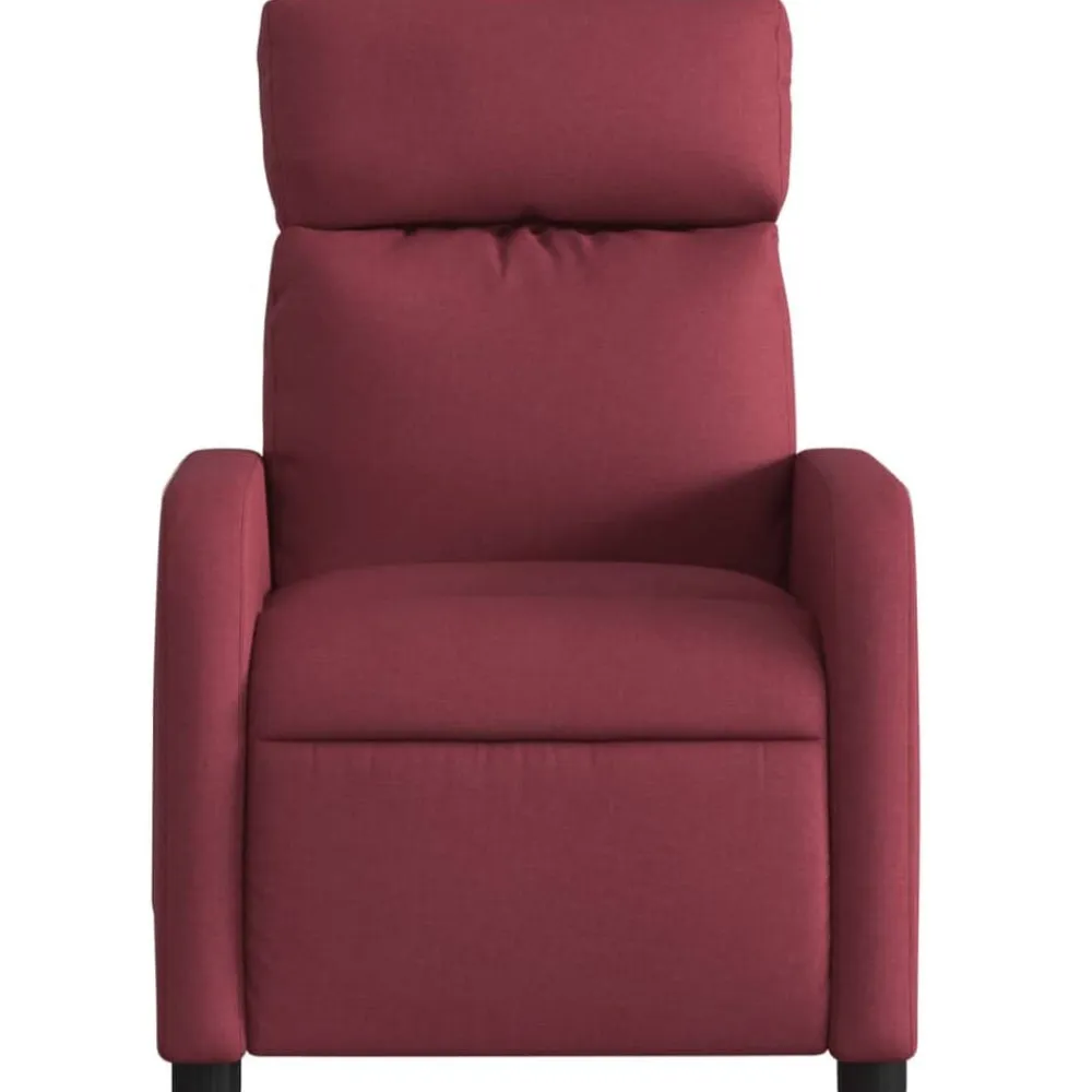 vidaXL Sillón reclinable de tela rojo tinto Rojo vino tinto Discount