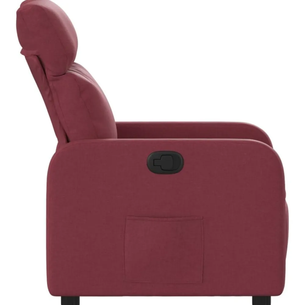 vidaXL Sillón reclinable de tela rojo tinto Rojo vino tinto Discount