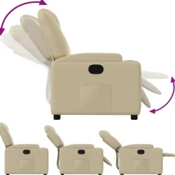 vidaXL Sillón reclinable de tela color Crema