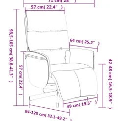 vidaXL Sillas-Sillón reclinable de masaje con reposapiés tela