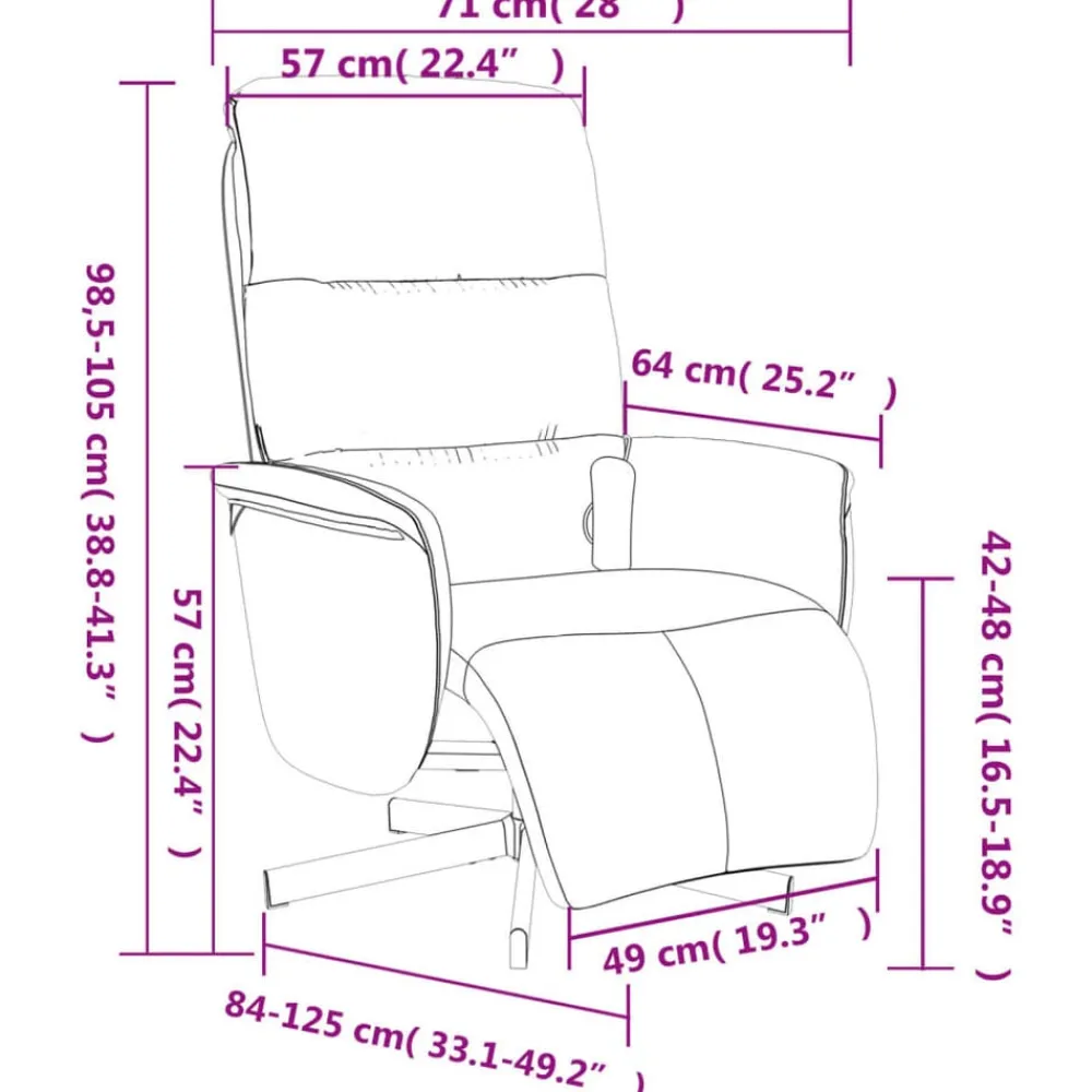 vidaXL Sillas-Sillón reclinable de masaje con reposapiés tela