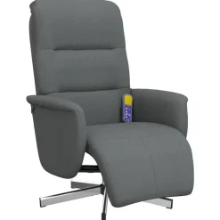 vidaXL Sillas-Sillón reclinable de masaje con reposapiés tela