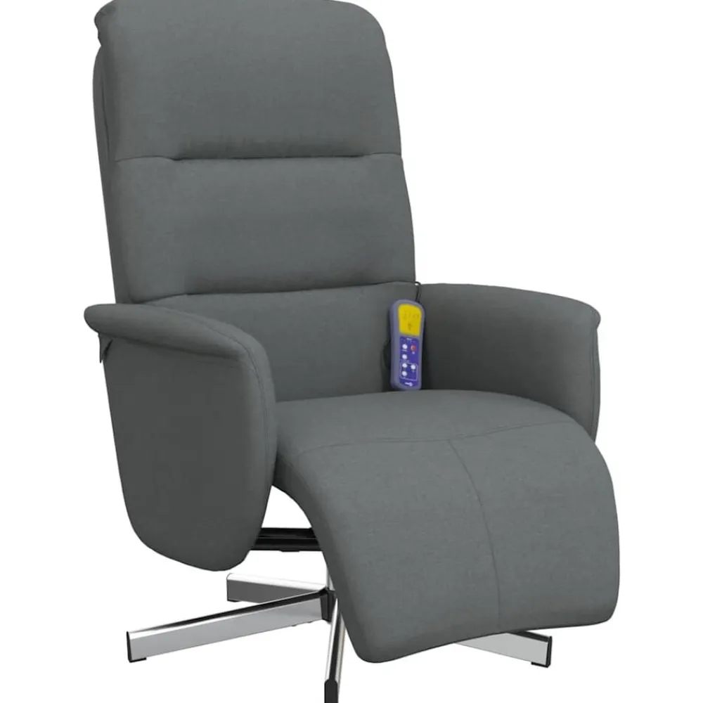vidaXL Sillas-Sillón reclinable de masaje con reposapiés tela