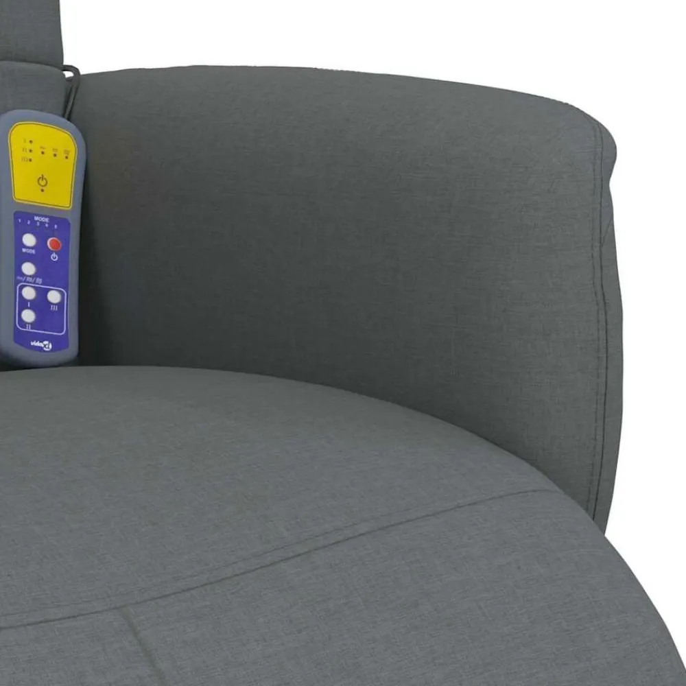 vidaXL Sillas-Sillón reclinable de masaje con reposapiés tela