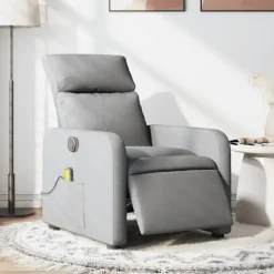 vidaXL Sillas-Sillón reclinable de masaje eléctrico tela