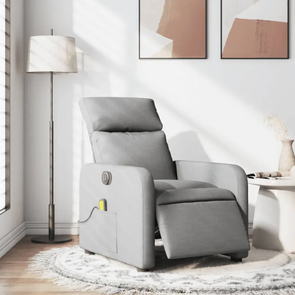 vidaXL Sillas-Sillón reclinable de masaje eléctrico tela