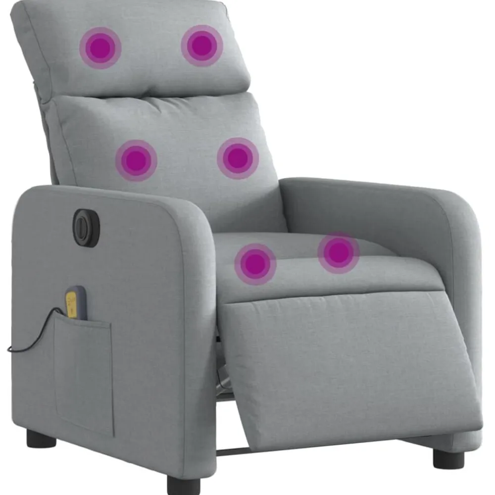 vidaXL Sillas-Sillón reclinable de masaje eléctrico tela