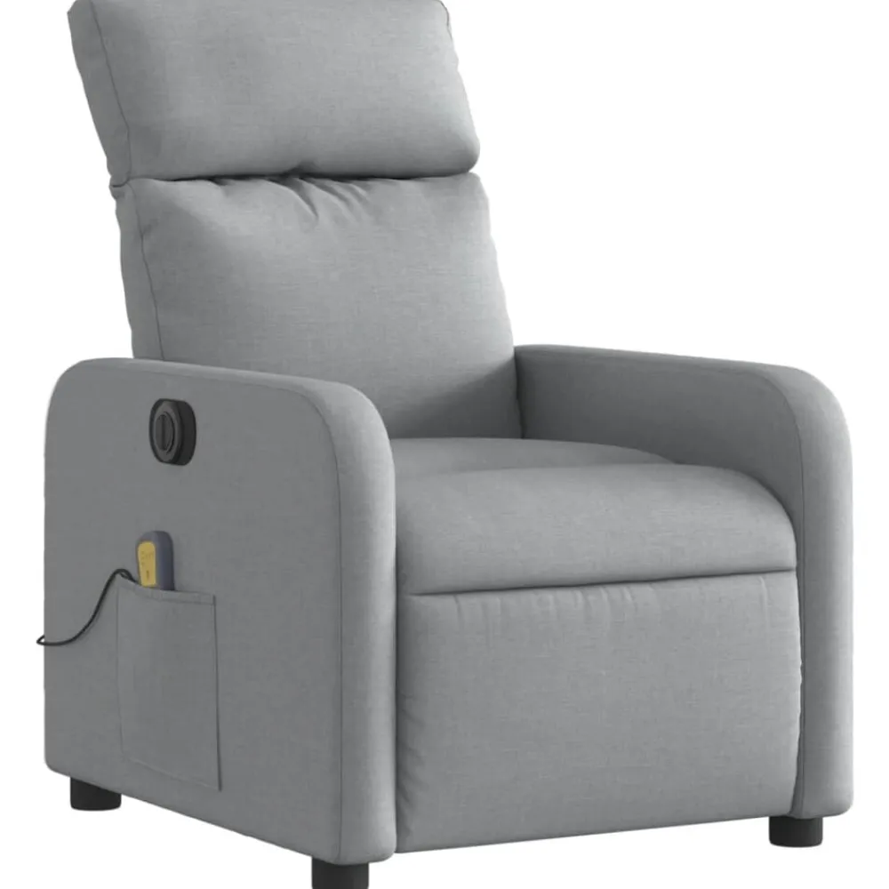 vidaXL Sillas-Sillón reclinable de masaje eléctrico tela