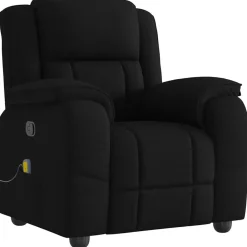 vidaXL Sillón reclinable de masaje de tela Negro New