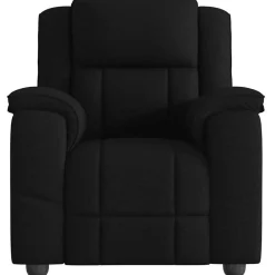 vidaXL Sillón reclinable de masaje de tela Negro New