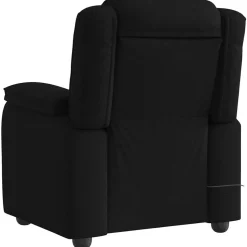 vidaXL Sillón reclinable de masaje de tela Negro New