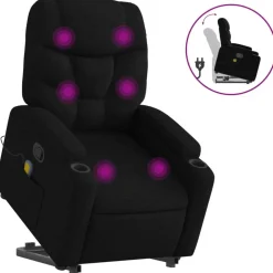 vidaXL Sillas-Sillón reclinable de masaje elevable tela