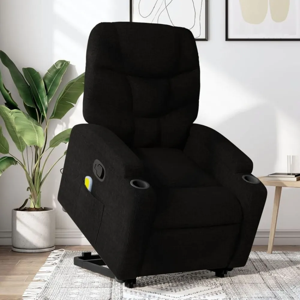 vidaXL Sillas-Sillón reclinable de masaje elevable tela