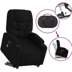 vidaXL Sillas-Sillón reclinable de masaje elevable tela