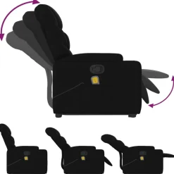 vidaXL Sillas-Sillón reclinable de masaje elevable tela