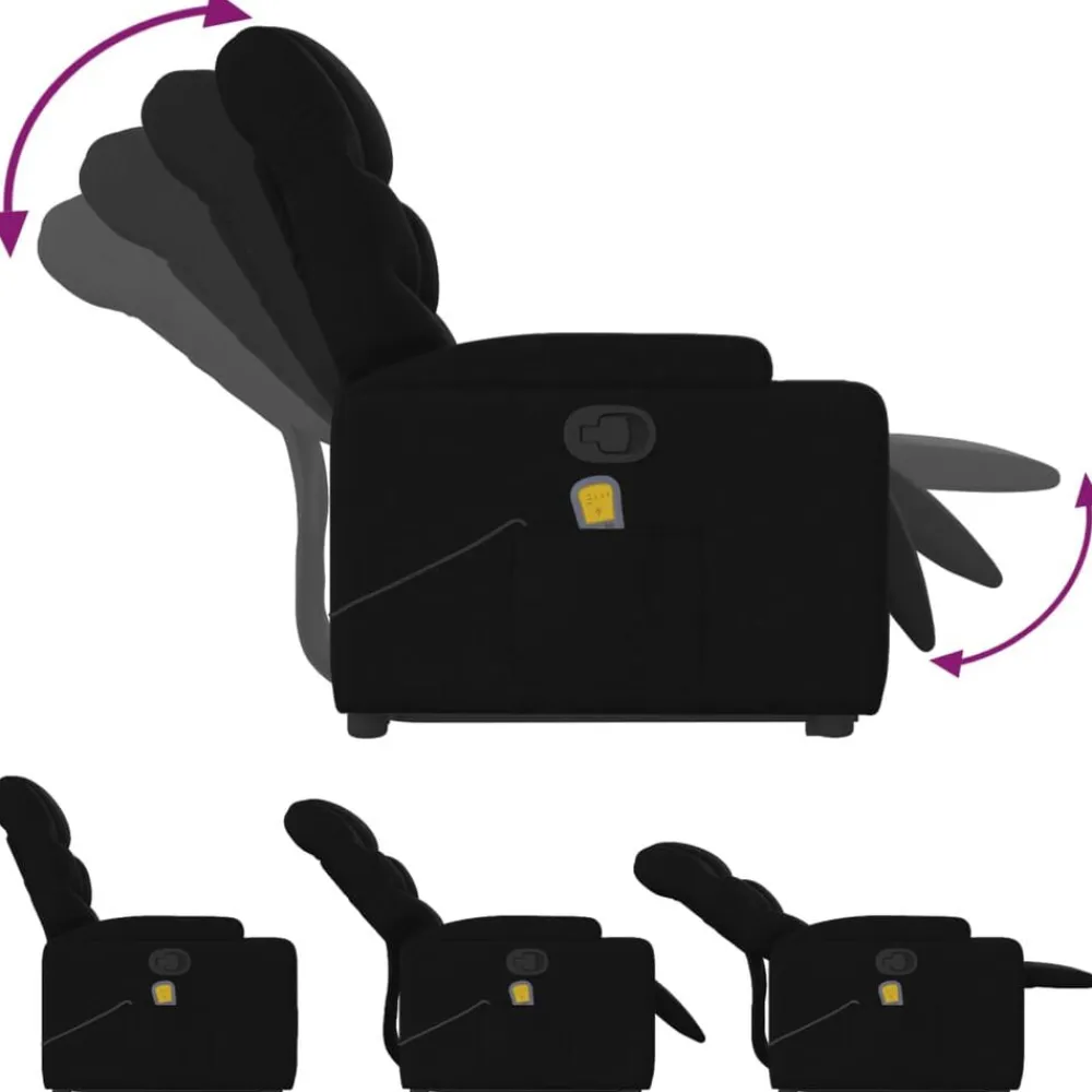 vidaXL Sillas-Sillón reclinable de masaje elevable tela
