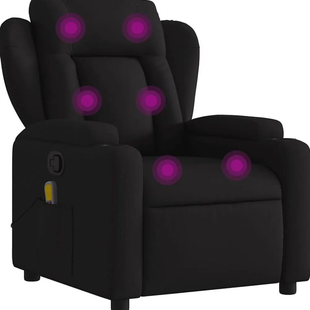 vidaXL Sillas-Sillón reclinable de masaje de tela