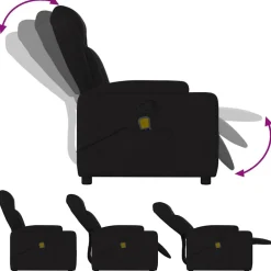 vidaXL Sillas-Sillón reclinable de masaje de tela