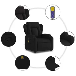 vidaXL Sillas-Sillón reclinable de masaje de tela