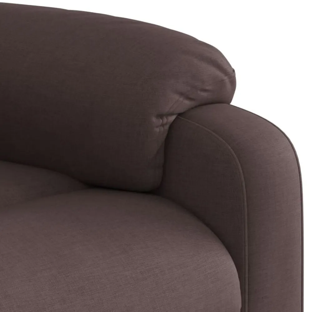 vidaXL Sillón reclinable de masaje eléctrico tela marrón oscuro Marrón oscuro