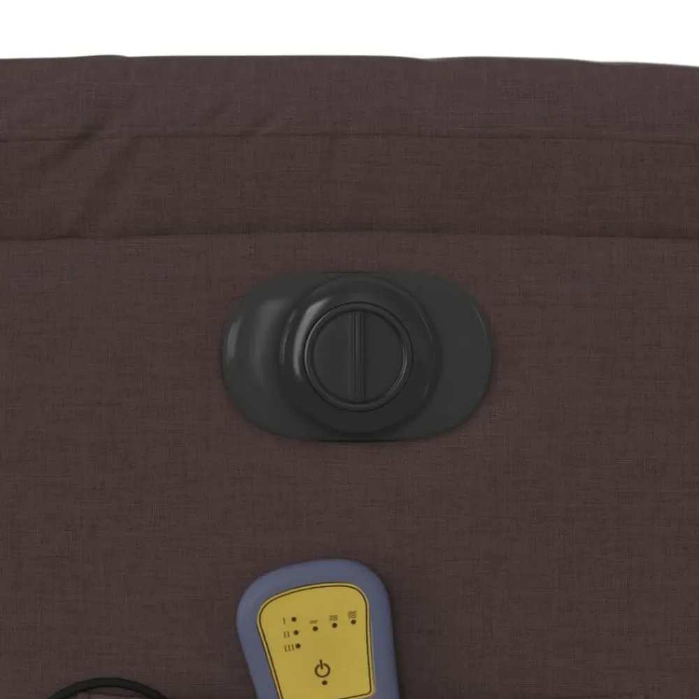vidaXL Sillón reclinable de masaje eléctrico tela marrón oscuro Marrón oscuro