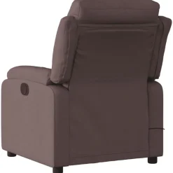 vidaXL Sillón reclinable de masaje eléctrico tela marrón oscuro Marrón oscuro