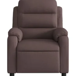 vidaXL Sillón reclinable de masaje eléctrico tela marrón oscuro Marrón oscuro