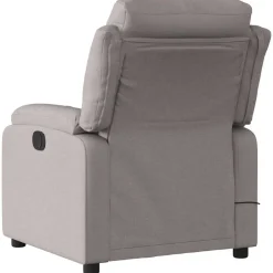 vidaXL Sillas-Sillón reclinable de masaje eléctrico tela gris taupe