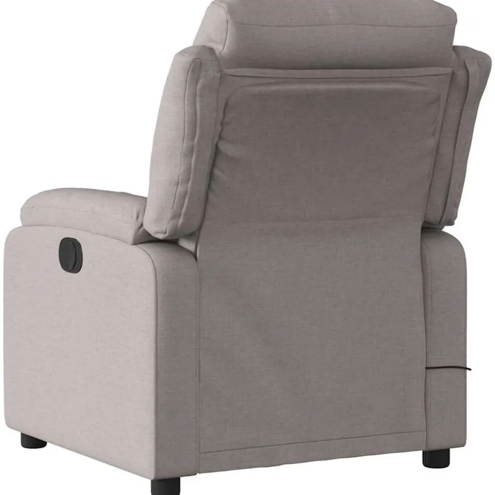 vidaXL Sillas-Sillón reclinable de masaje eléctrico tela gris taupe