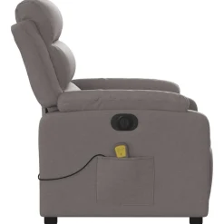 vidaXL Sillas-Sillón reclinable de masaje eléctrico tela gris taupe