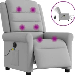 vidaXL Sillas-Sillón reclinable de masaje eléctrico tela