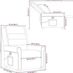 vidaXL Sillas-Sillón reclinable de masaje eléctrico tela