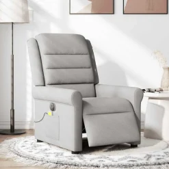 vidaXL Sillas-Sillón reclinable de masaje eléctrico tela