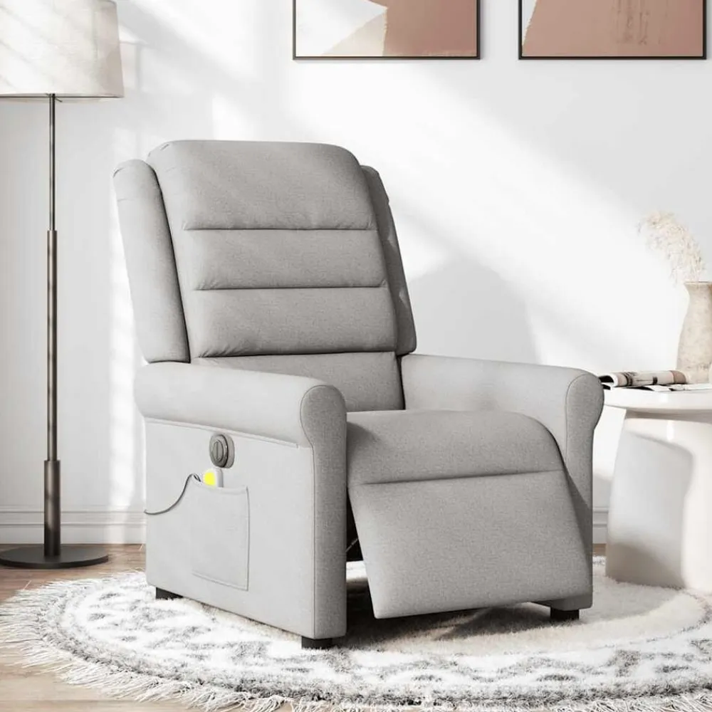vidaXL Sillas-Sillón reclinable de masaje eléctrico tela