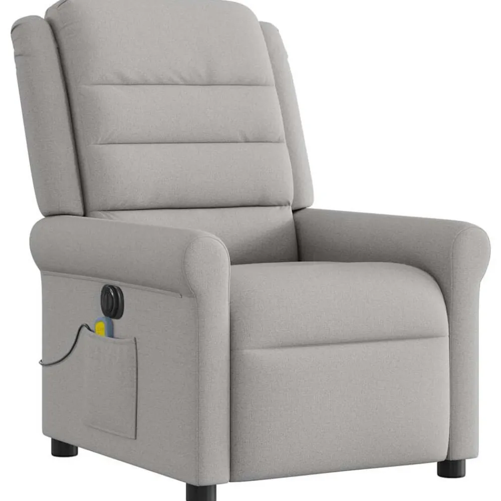vidaXL Sillas-Sillón reclinable de masaje eléctrico tela