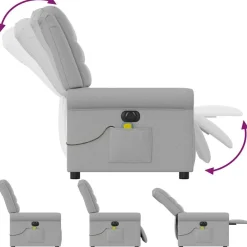 vidaXL Sillas-Sillón reclinable de masaje eléctrico tela