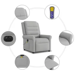 vidaXL Sillas-Sillón reclinable de masaje eléctrico tela