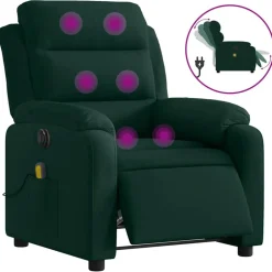 vidaXL Sillas-Sillón reclinable de masaje eléctrico terciopelo