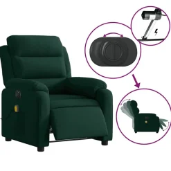 vidaXL Sillas-Sillón reclinable de masaje eléctrico terciopelo
