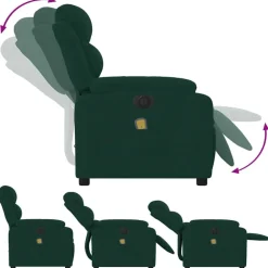 vidaXL Sillas-Sillón reclinable de masaje eléctrico terciopelo