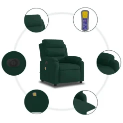 vidaXL Sillas-Sillón reclinable de masaje eléctrico terciopelo