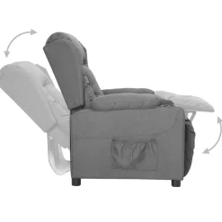 vidaXL Sillón reclinable de tela Gris claro Online