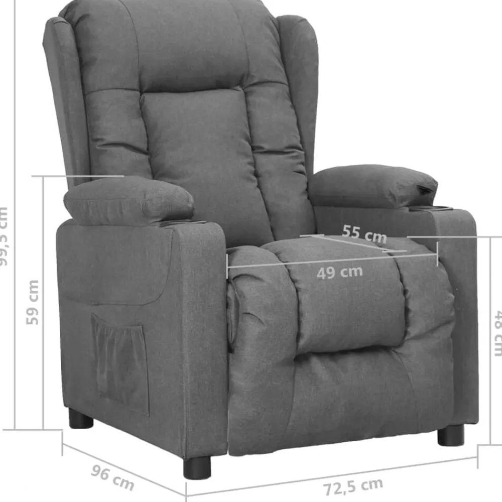 vidaXL Sillón reclinable de tela Gris claro Online