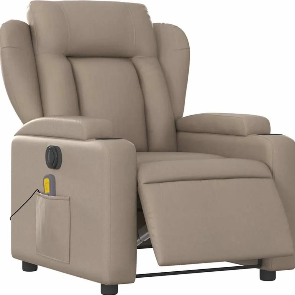 vidaXL Sillas-Sillón reclinable de masaje eléctrico cuero sintético