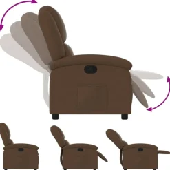 vidaXL Sillón reclinable de tela marrón Marrón Sale