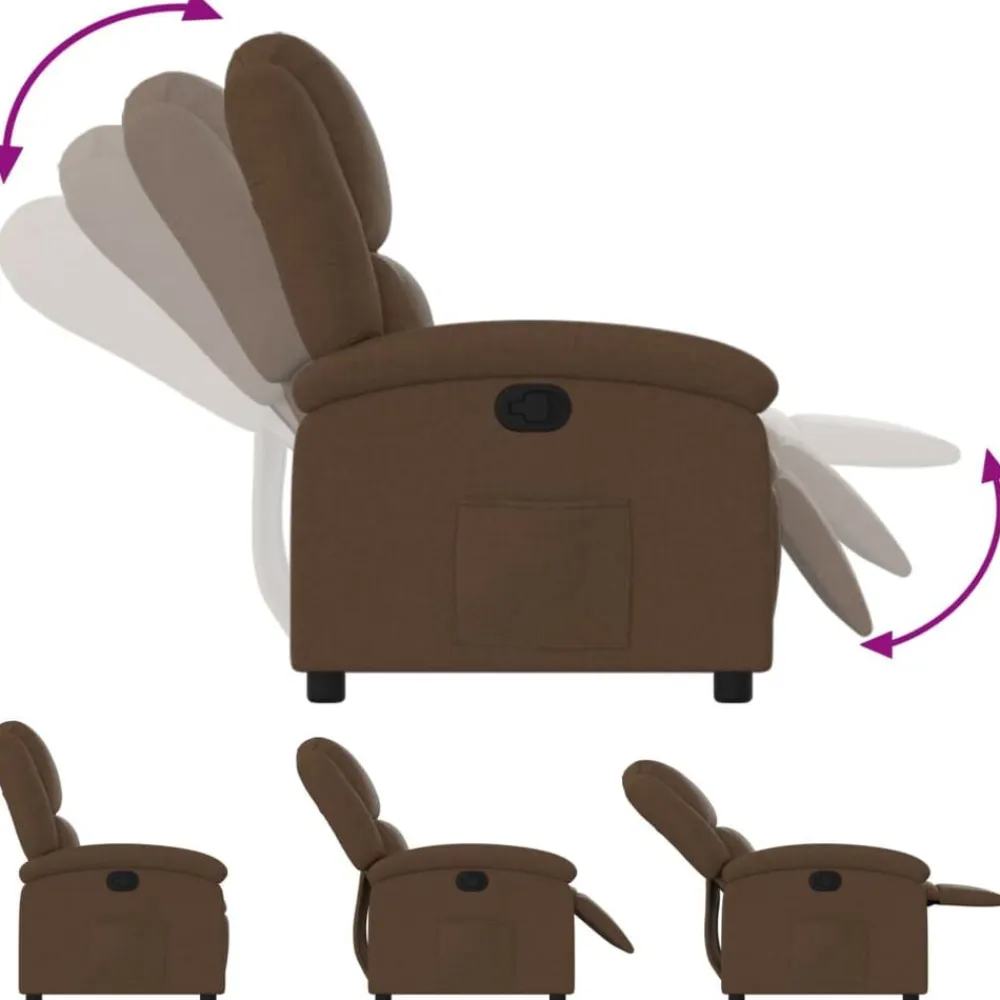 vidaXL Sillón reclinable de tela marrón Marrón Sale